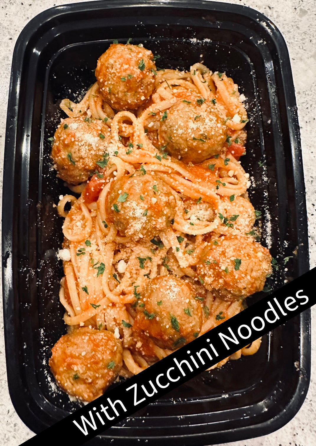 K30 Zucchini Spaghetti & Meatballs
