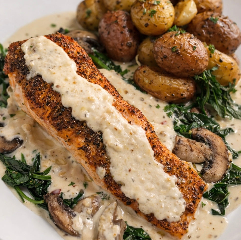Creamy Salmon Florentine