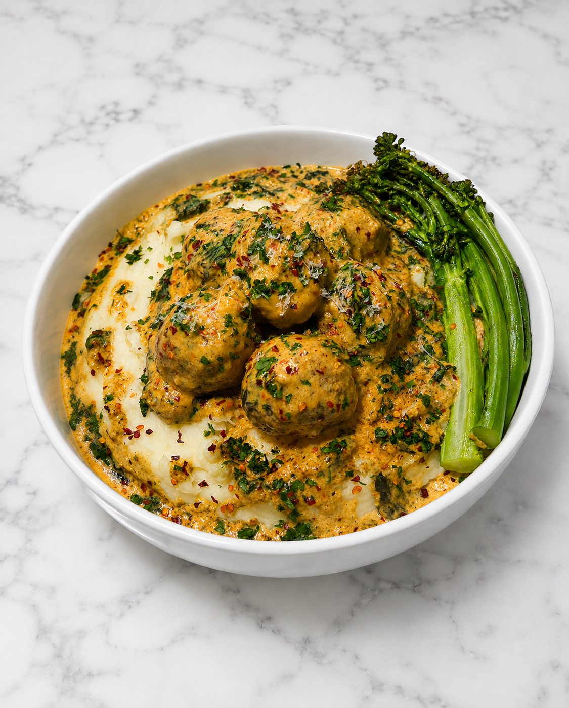 Creamy Garlic Parmesan Chicken Meatballs