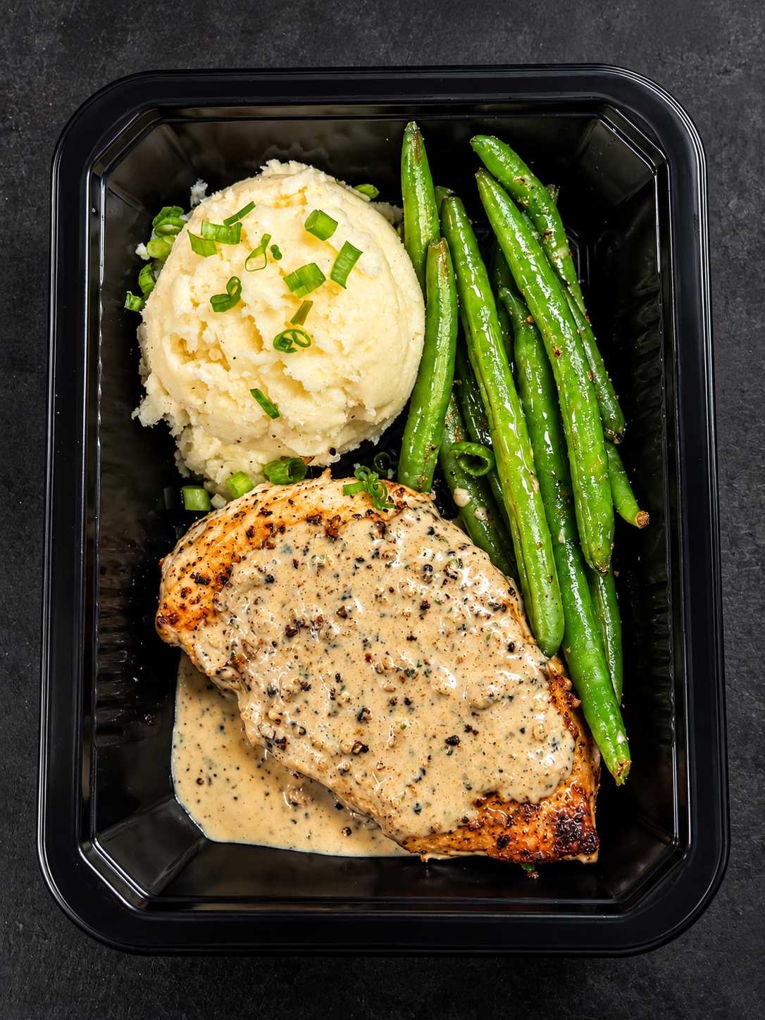 Creamy Peppercorn Chicken & White Cheddar Cheese Mashed Potatoes