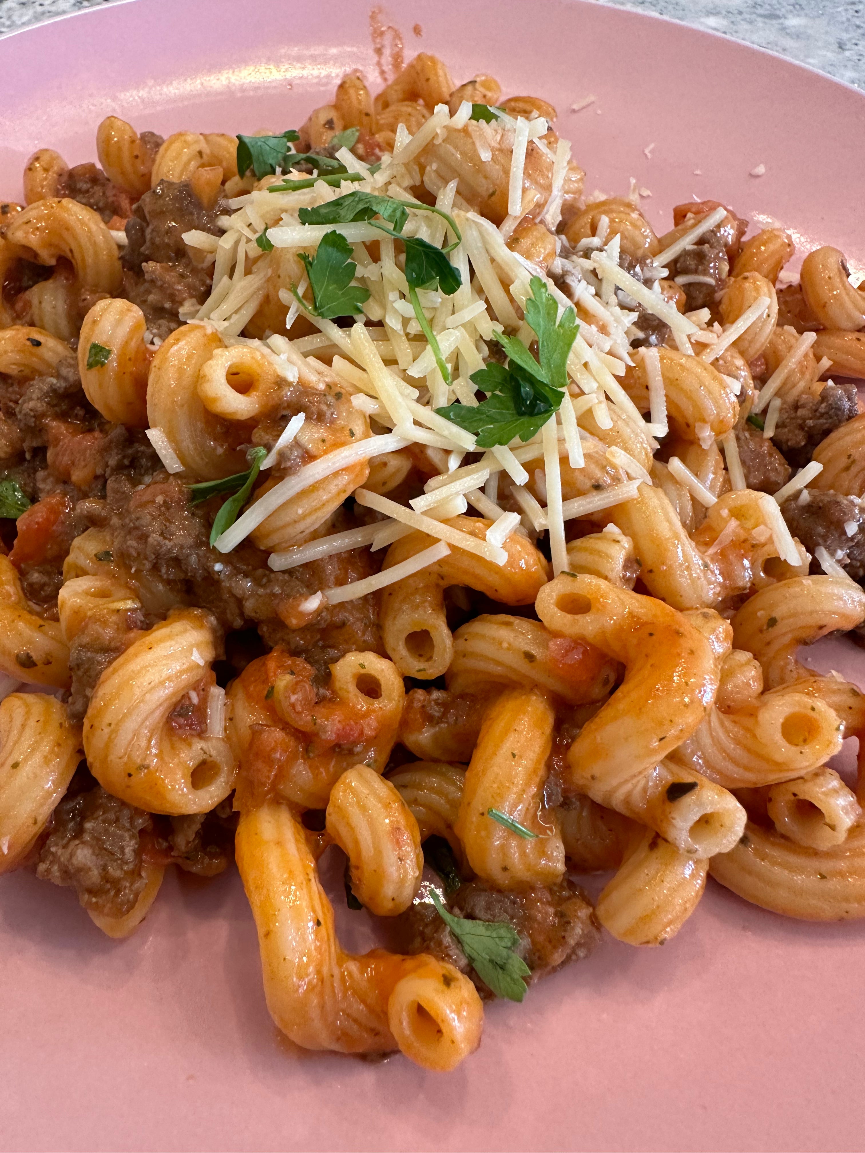 Italian Herb Beef Ragu Pasta w/ Parmesan