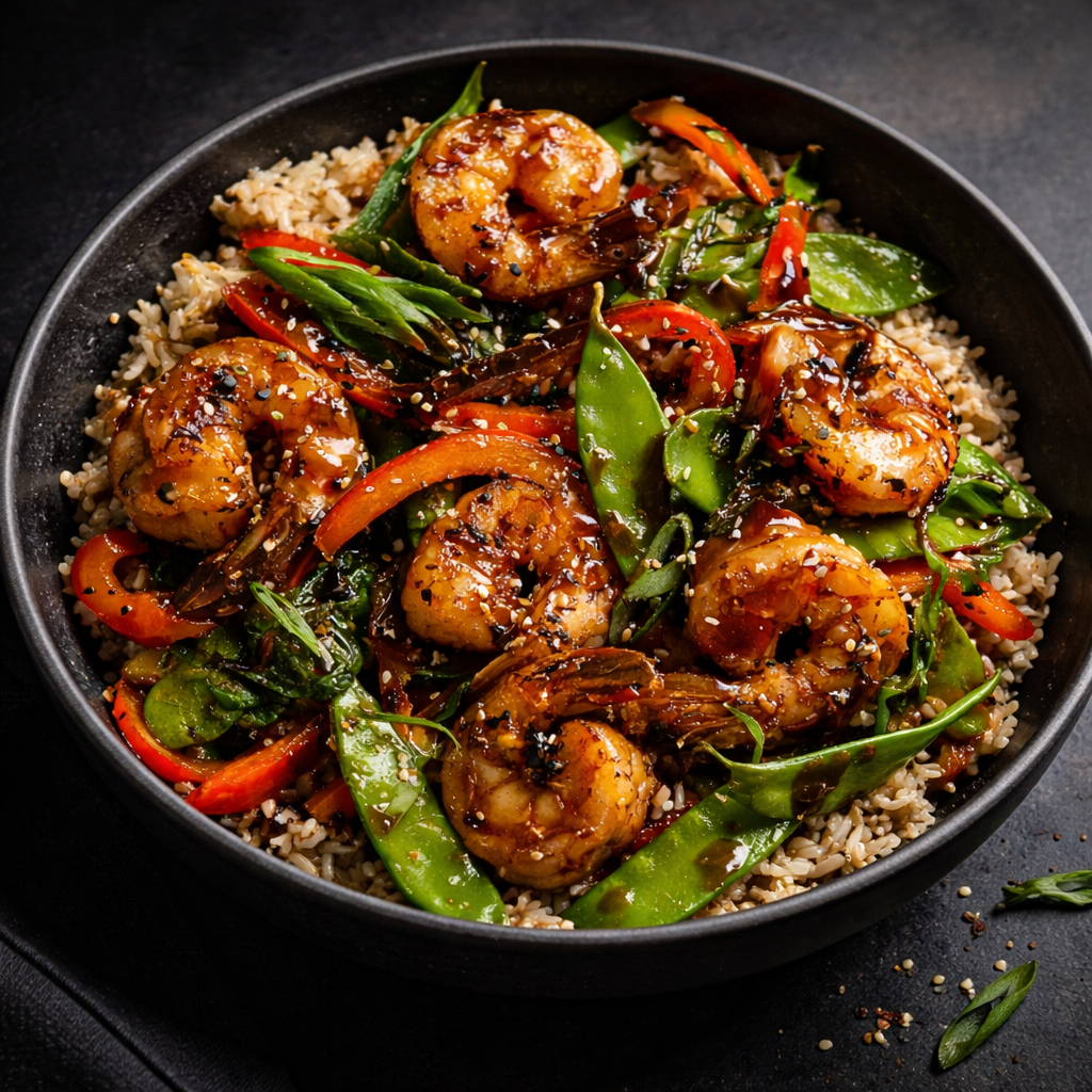 Teriyaki Shrimp Stir-Fry Bowl