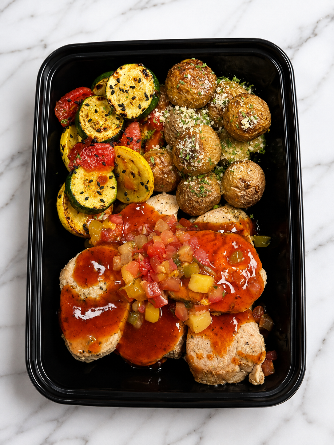 Spicy Peach Pork Tenderloin w/ Peach Salsa