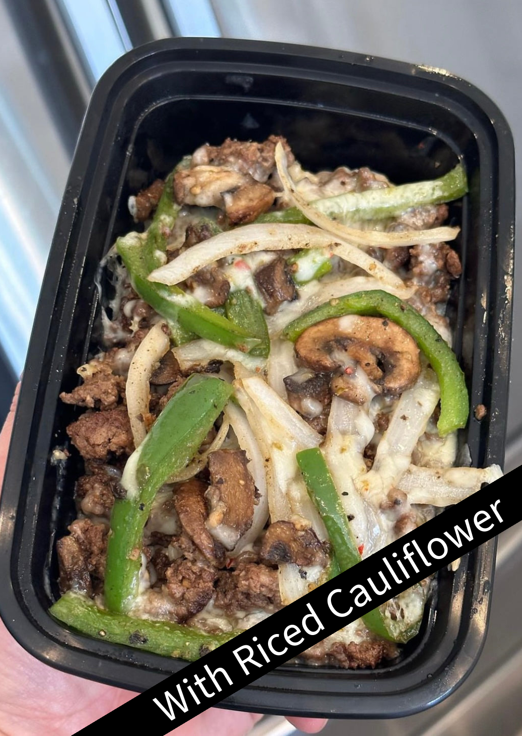 K21 Philly Cheese Beef Bowl (with riced cauliflower)
