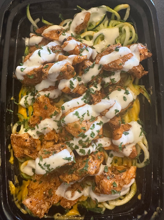 K13 Buffalo Chicken, Zoodles & Cheese